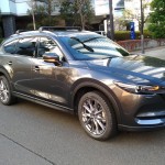 MAZDA CX-8 マシングレープレミアム ホイール純正 メッキマットラッピング 斜め前から1