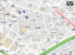 中華街と萬珍樓の地図