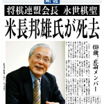 20121218将棋連盟会長　永世棋聖　米長邦雄氏が死去