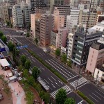 東京ドームシティ　アトラクションズ　スカイフラワーの上空から