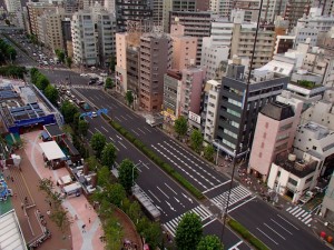 東京ドームシティ　アトラクションズ　スカイフラワーの上空から