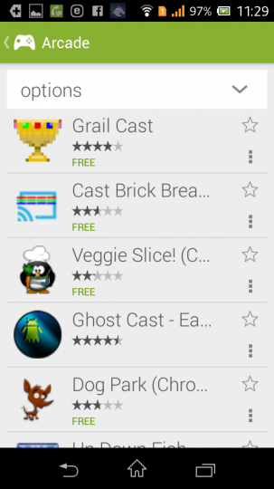 Chromecast Cast Store for ChromecastのAll Gamesのアーケード